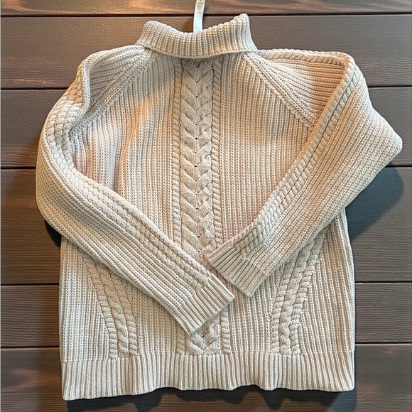 Lululemon Sweater  The Cozy Turtleneck Misty Pink Thick Cotton Cableknit 12 - Picture 3 of 6